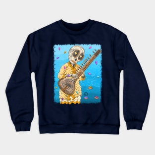 Skeleton Indian Sitar player Crewneck Sweatshirt